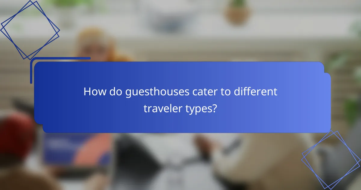 How do guesthouses cater to different traveler types?