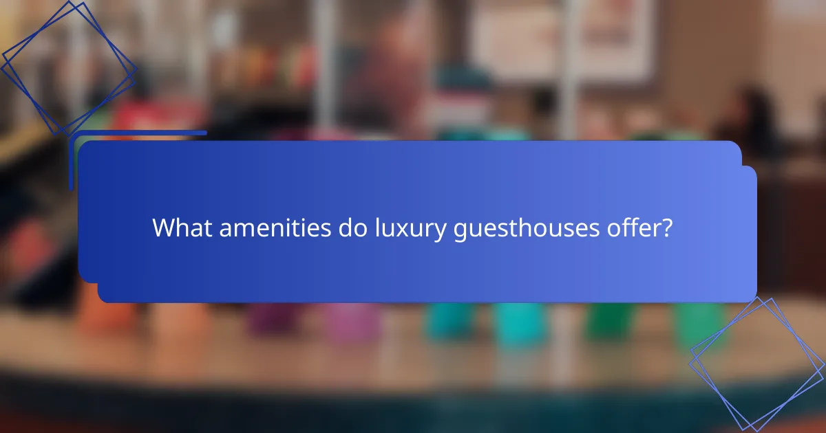 What amenities do luxury guesthouses offer?