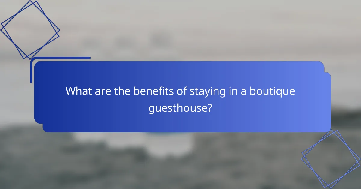What are the benefits of staying in a boutique guesthouse?