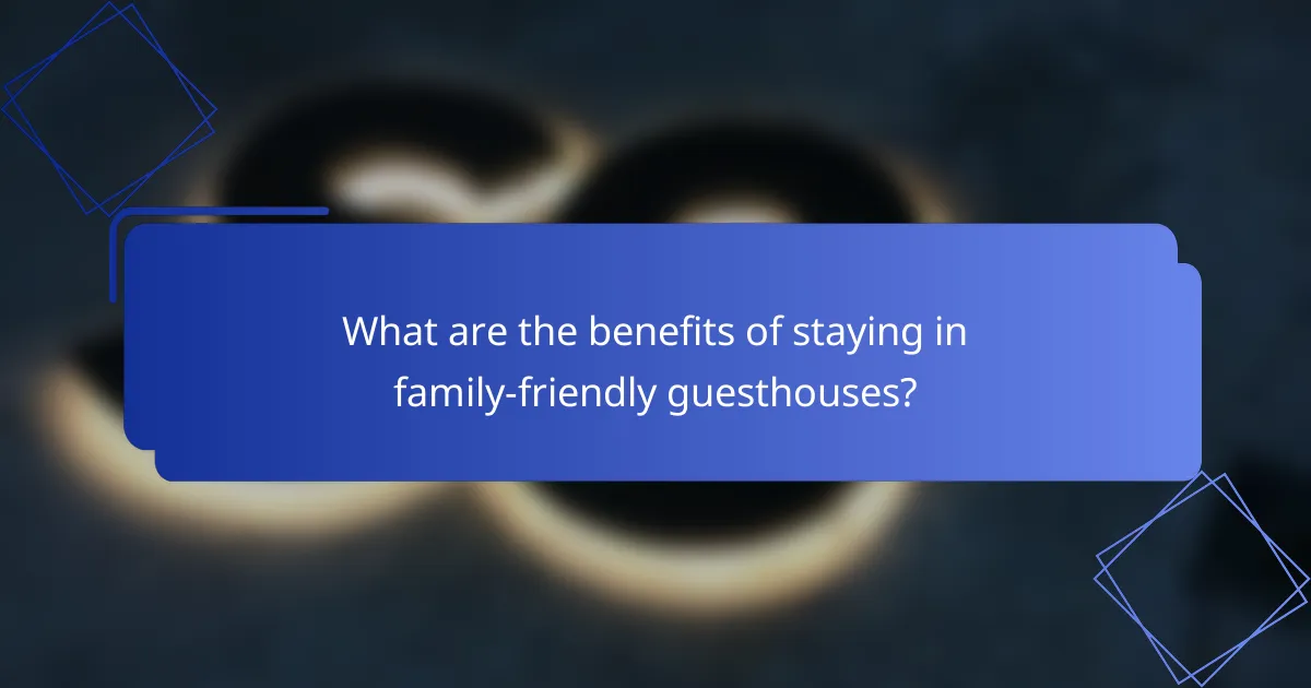 What are the benefits of staying in family-friendly guesthouses?