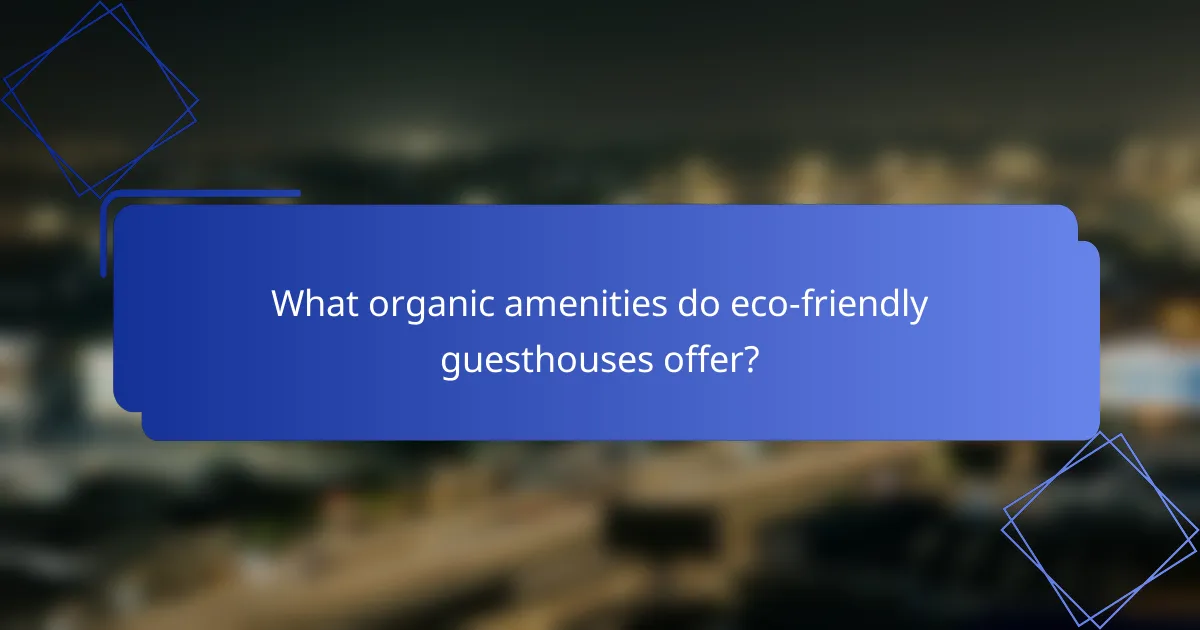 What organic amenities do eco-friendly guesthouses offer?